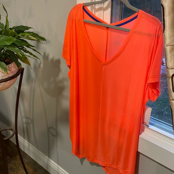 Marika Tops - Marika Plus Size V Neck Shortsleeve Draped Athletic Shirt